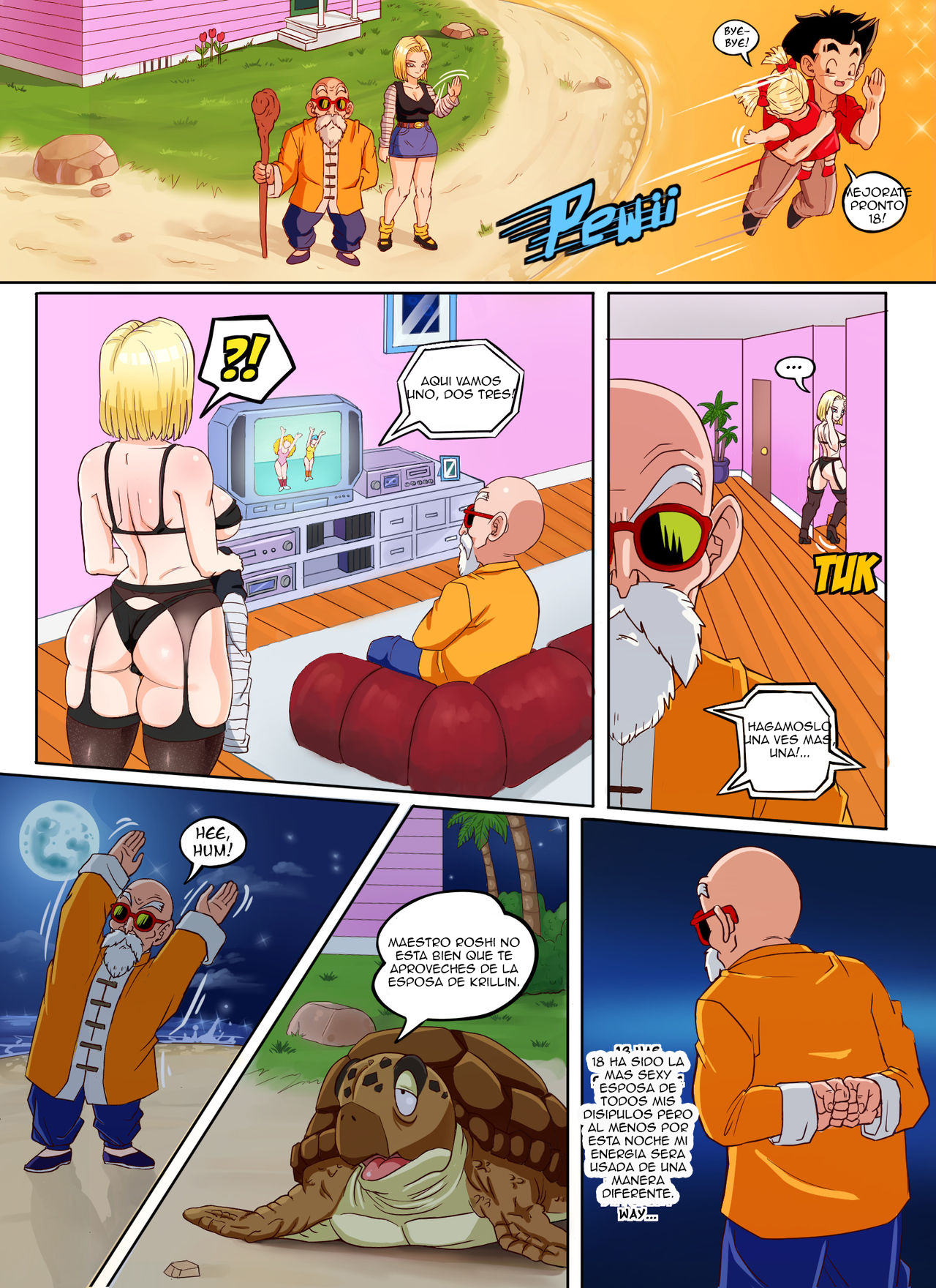 [Pink Pawg] Android 18 x Roshi (Dragon Ball Z)