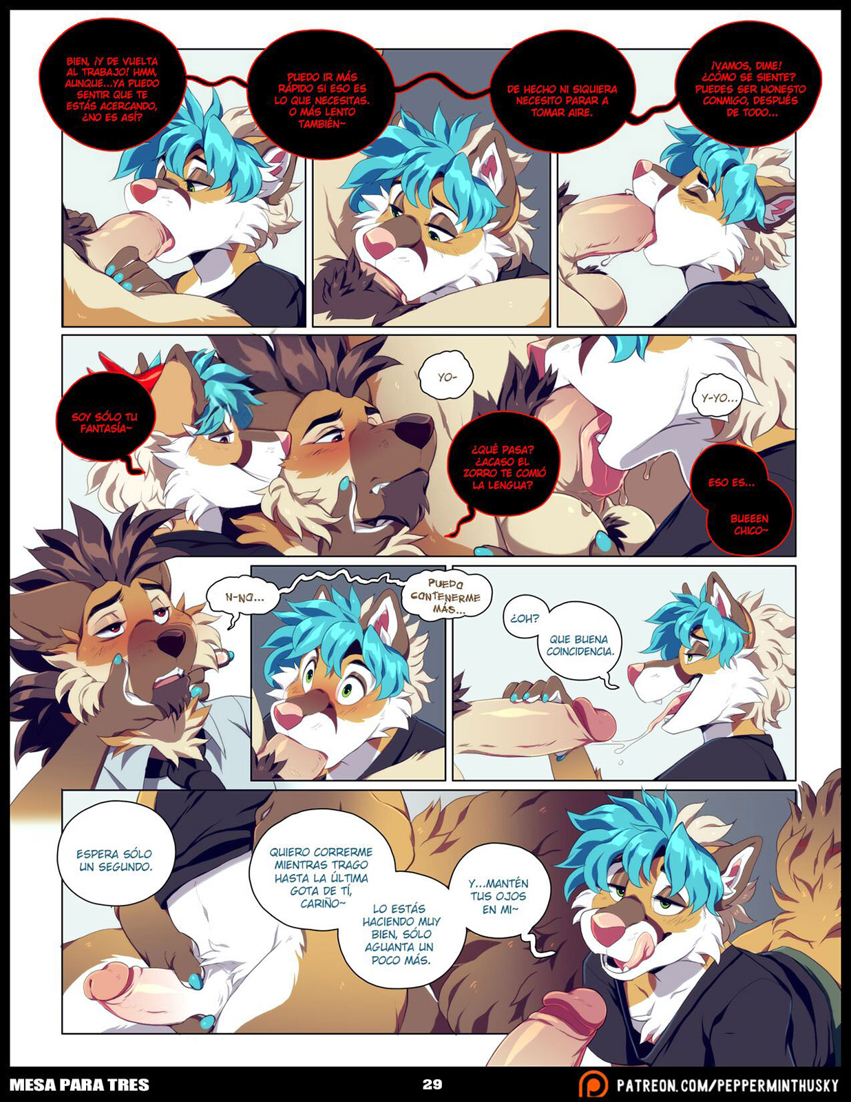 [PeppermintHusky] MESA para TRES (Comic Porn)