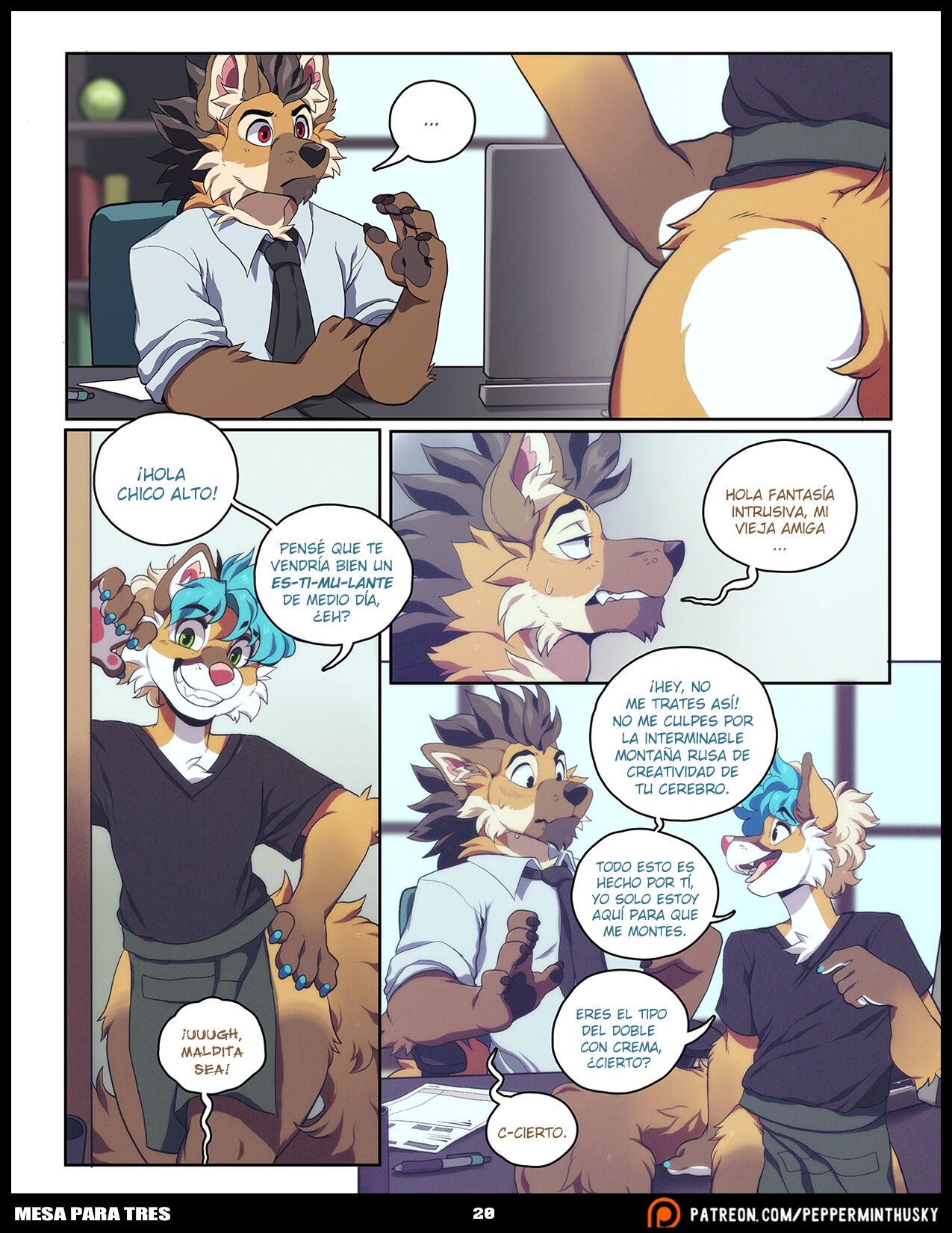[PeppermintHusky] MESA para TRES (Comic Porn)