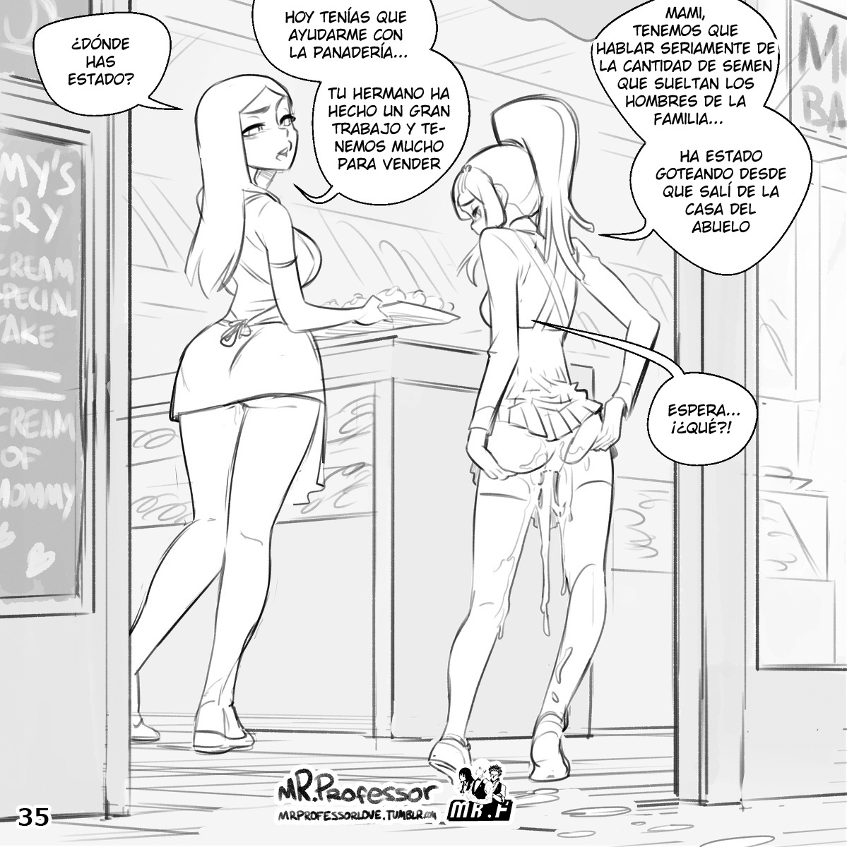 [Mr_Professor] La PANADERIA de MAMÁ (Comic Porn)