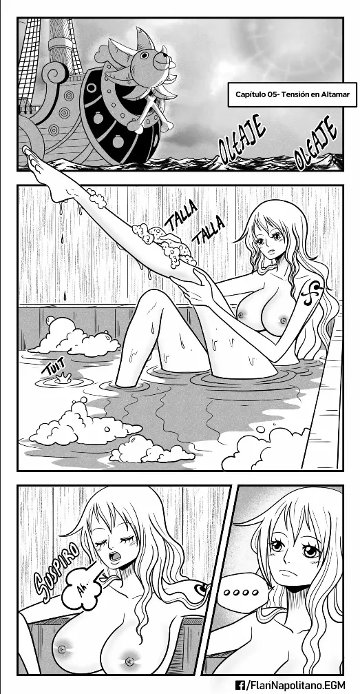 [Flan Napolitano] Capitulo 5: Tensión en Altamar (One Piece)
