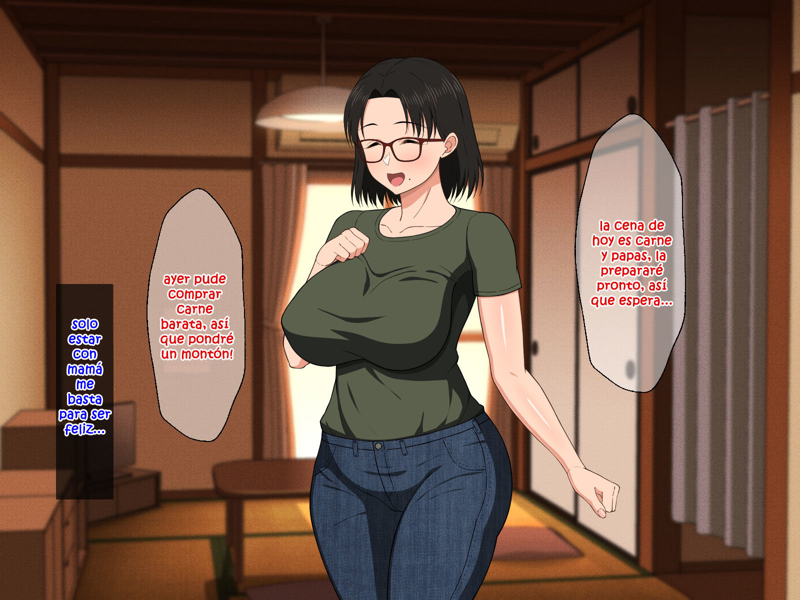 [Haruharu] SEXO Apasionado con una MADRE TETONA con Gafas (Comic Porn)