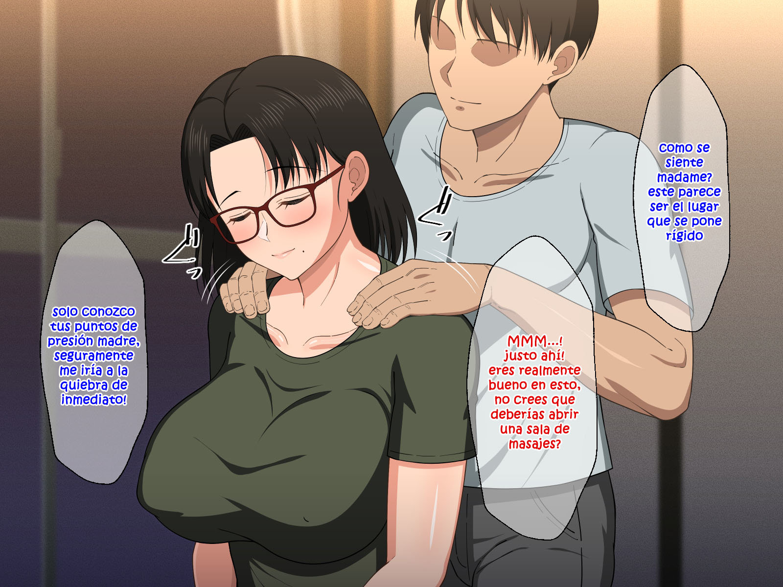 [Haruharu] SEXO Apasionado con una MADRE TETONA con Gafas (Comic Porn)