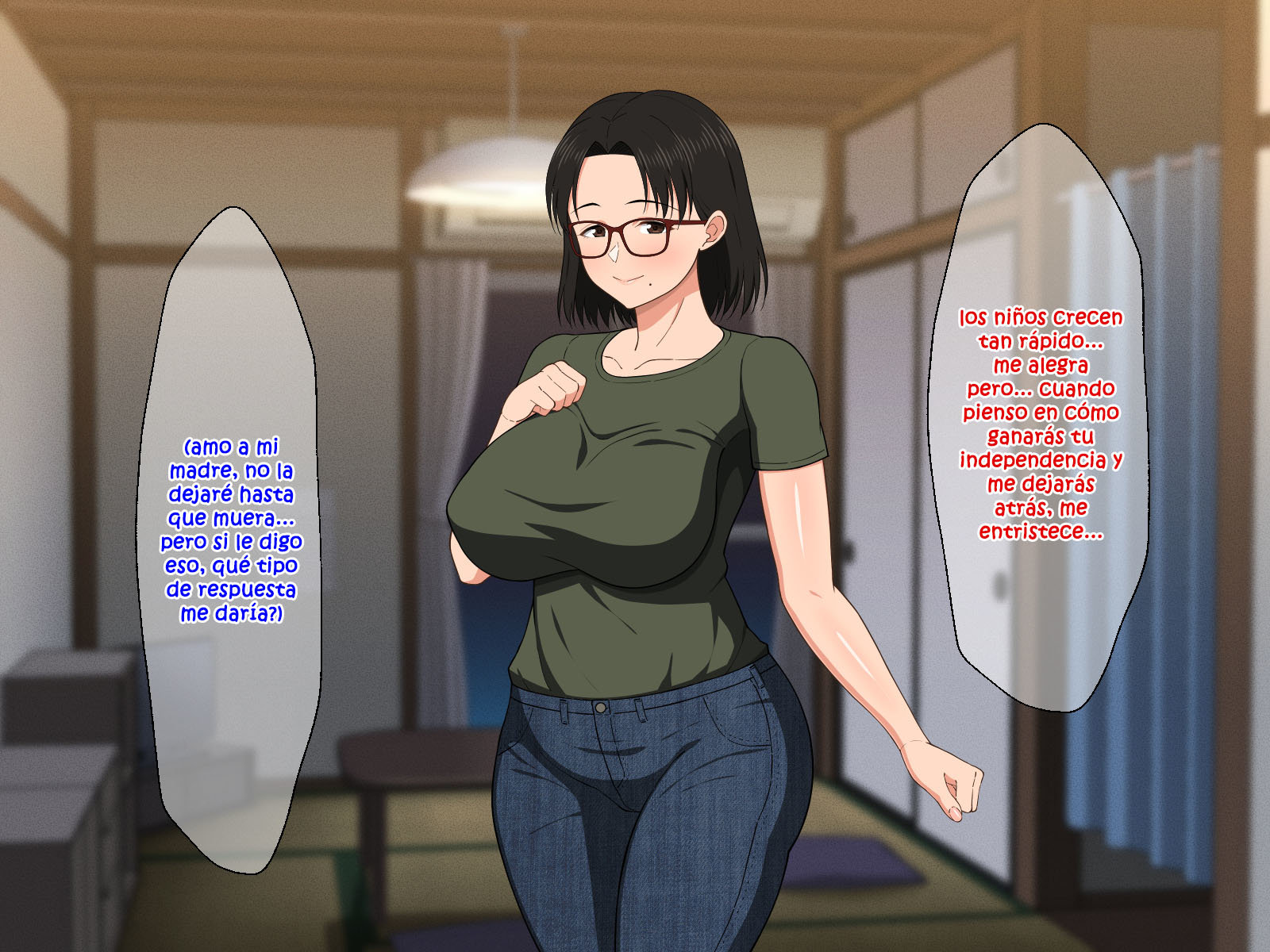[Haruharu] SEXO Apasionado con una MADRE TETONA con Gafas (Comic Porn)