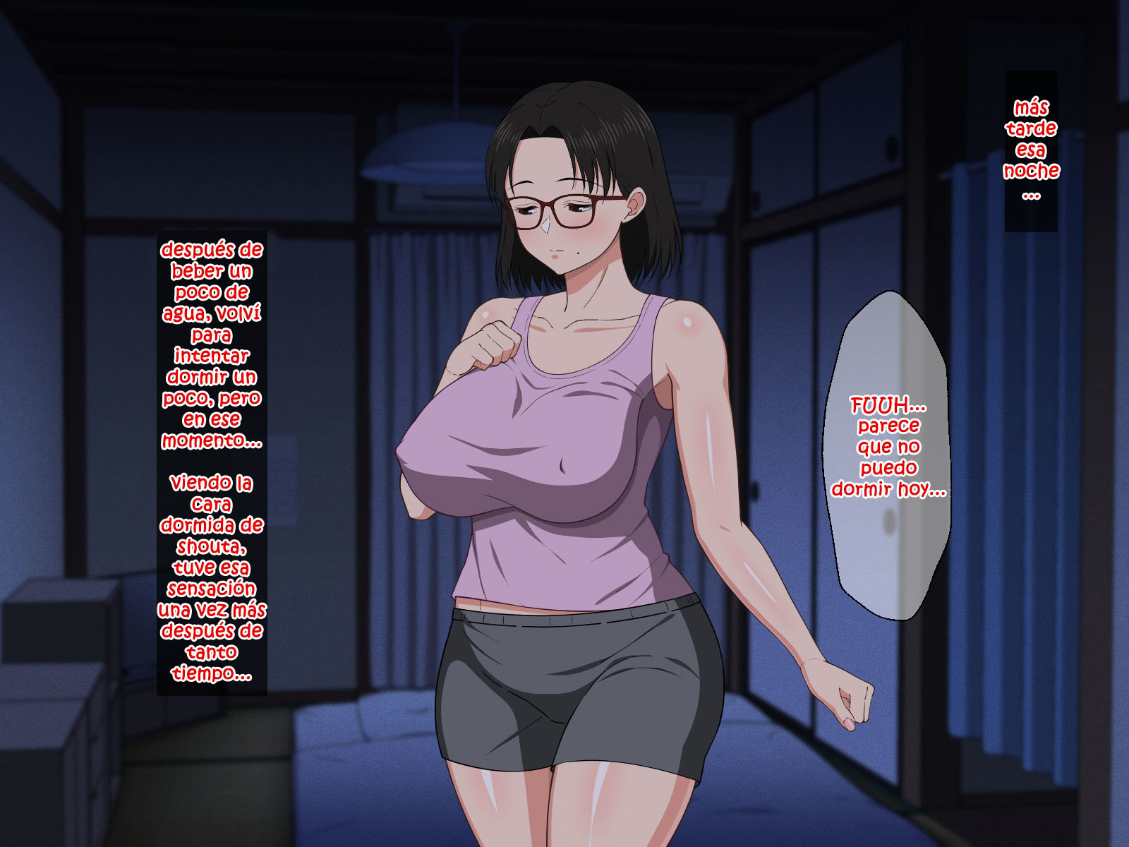 [Haruharu] SEXO Apasionado con una MADRE TETONA con Gafas (Comic Porn)