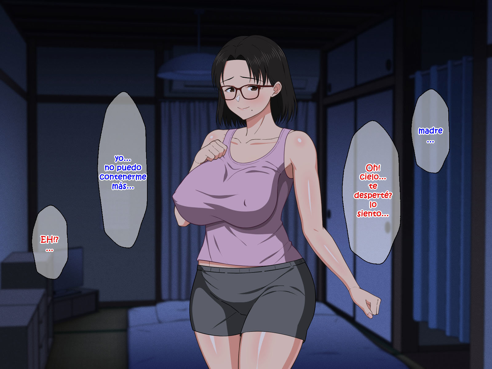 [Haruharu] SEXO Apasionado con una MADRE TETONA con Gafas (Comic Porn)