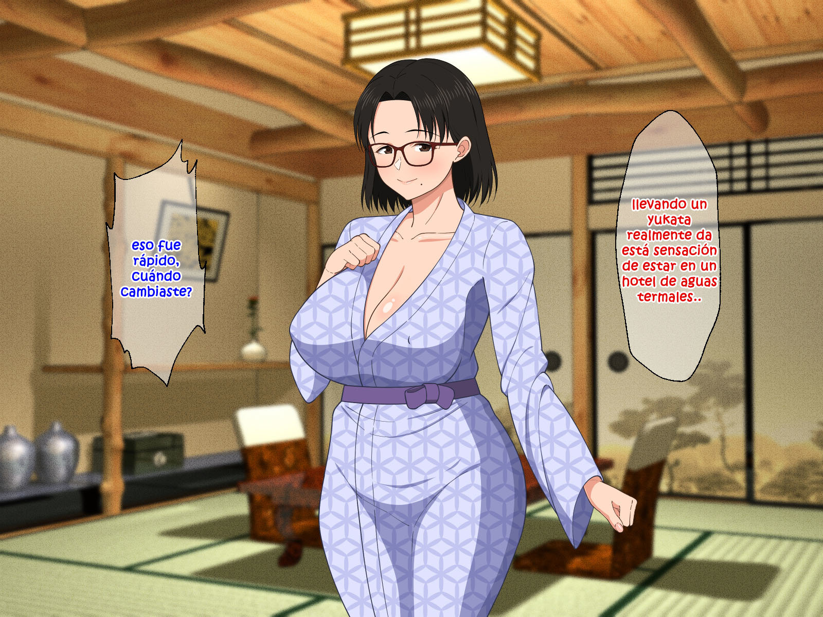 [Haruharu] SEXO Apasionado con una MADRE TETONA con Gafas (Comic Porn)