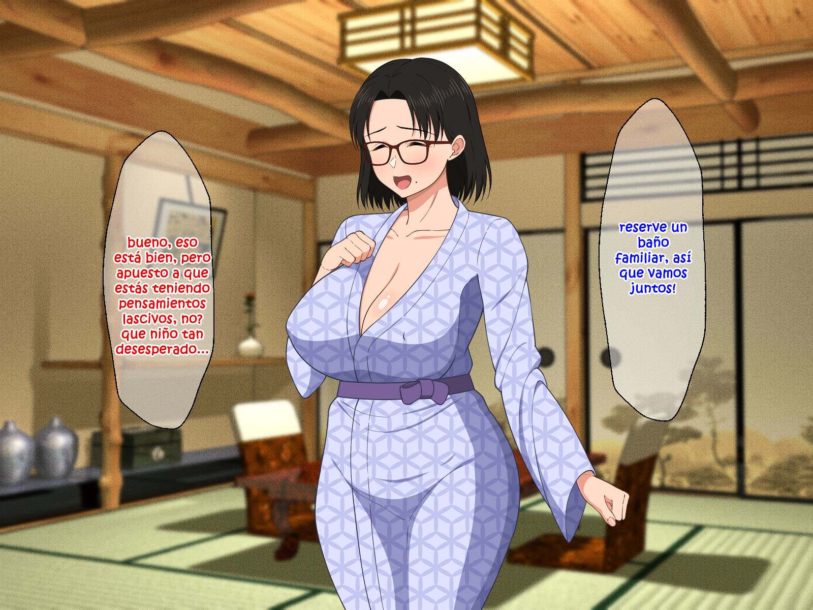 [Haruharu] SEXO Apasionado con una MADRE TETONA con Gafas (Comic Porn)