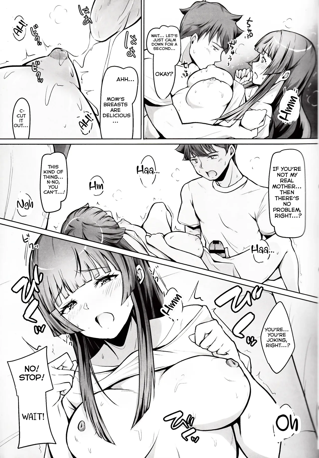 [circle82 (Hazuki Futahi)] Ore no Kaa-san wa Jiko Kouteikan ga Hikui. [English]